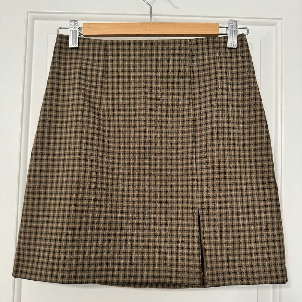 OAK + FORT Plaid Mini Skirt - Brown and Black